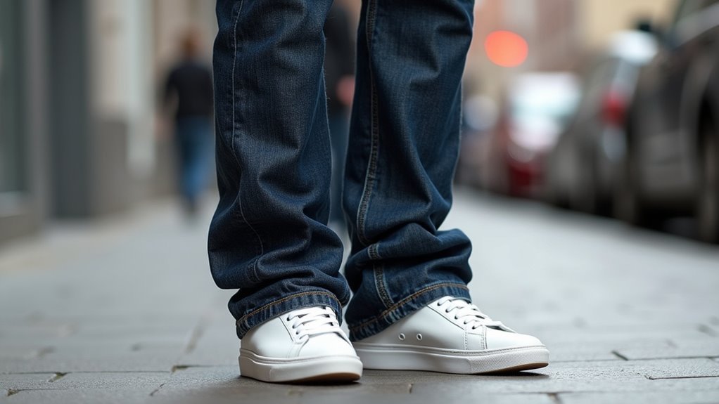 avoid bulky wildly distressed jeans