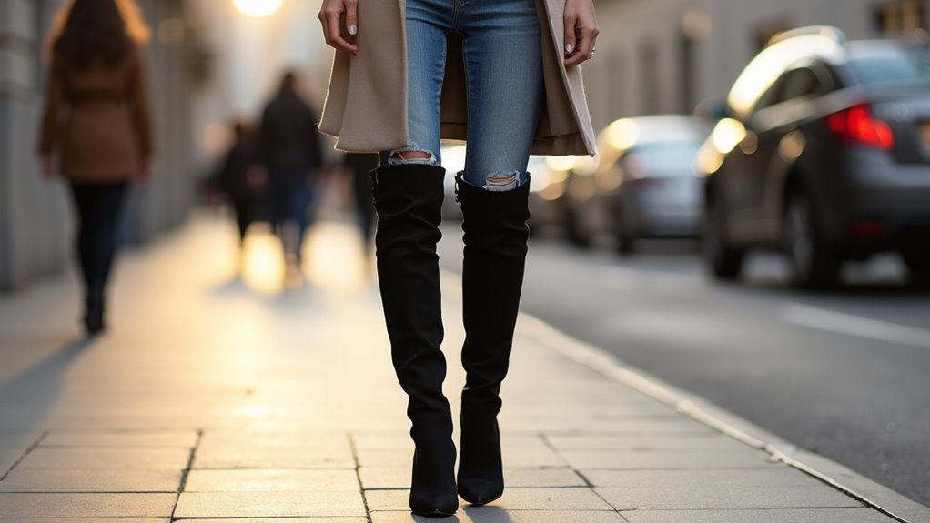 balanced distressed blue jeans