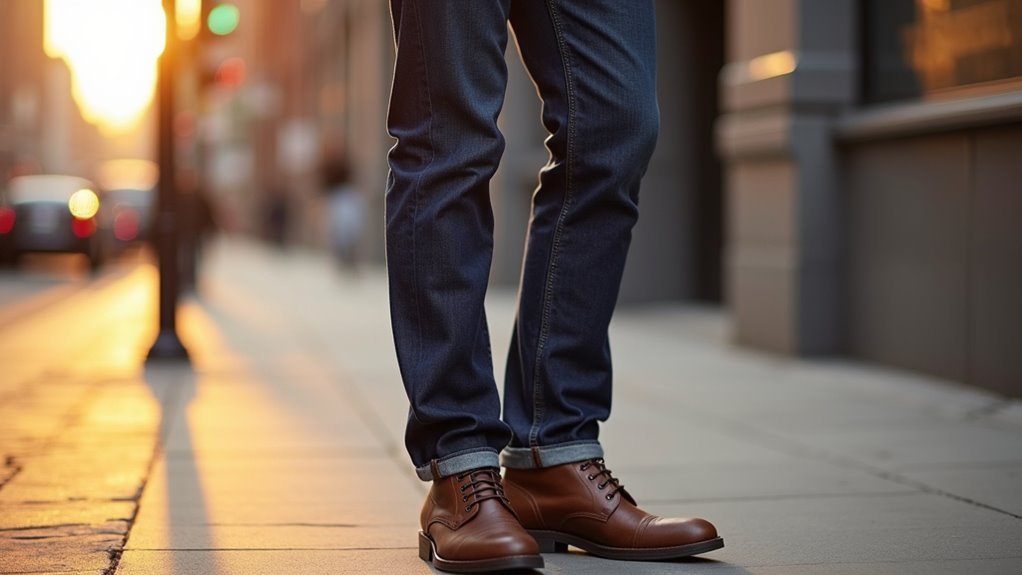 straight jeans complement sleek boots