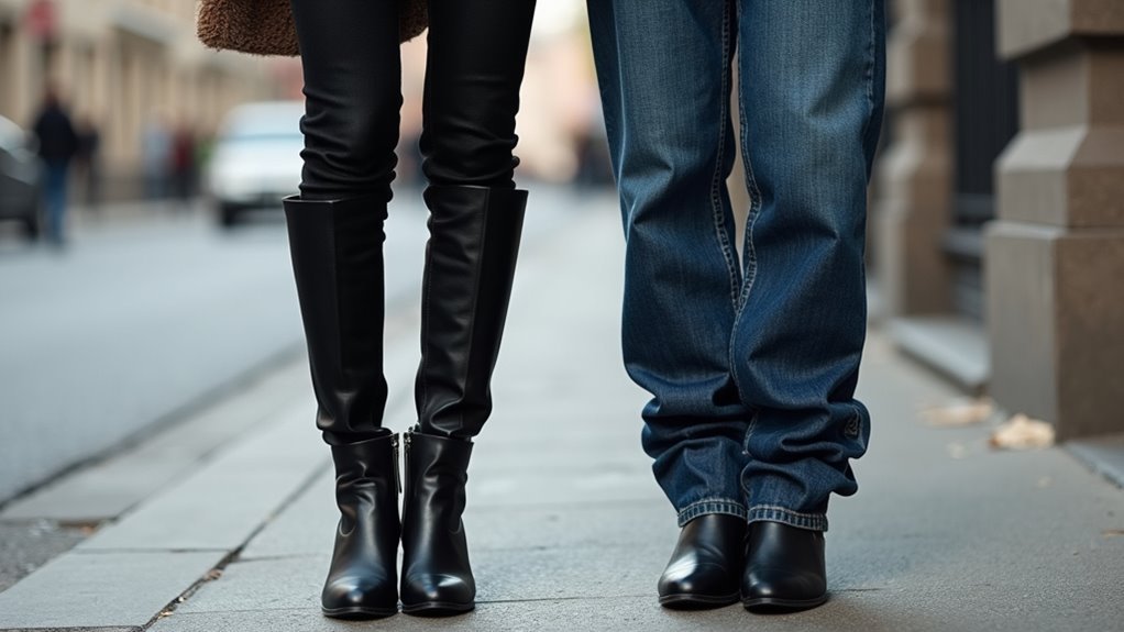 wide jeans hide boots